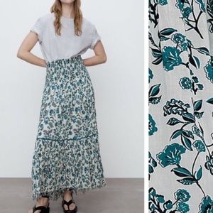 Zara floral maxi skirt